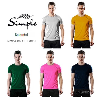 simple drifit t shirt Men Women American size Plain Dark color top men s apparel Crew neck Round