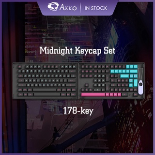 Akko Midnight 178-Key ASA Profile PBT Double-Shot Full Keycap Set for Mechanical Keyboards with Collection Box (1)