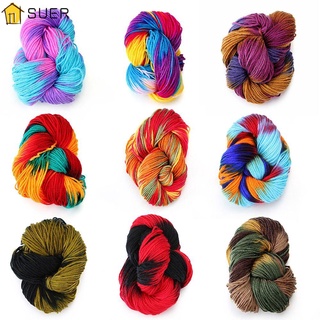 SUER Anti-Pilling Knitted Carded Threads Thick Dyed Yarn Knitting Yarn Ball Multi-colored Fibre Handcraft Soft Crocheting