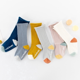 Infant Baby Newborn Long Socks for Boys& Girls Solid Cotton Comfortable