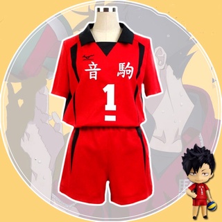 ♝❅ﺴHaikyuu!! Jersey Nekoma High School Top Pants Set Kuroo Tetsurou Kenma Cosplay Costume Sport Unif