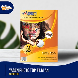Cold Laminating Film Photo top Glossy | Satin | Glittered A4 Size 20 Sheets Yasen Brand