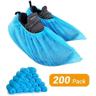 200 Pack Nonwoven Shoe Cover Boot Covers, Disposable Shoe Cover Booties for Indoors, Hospital & Construction, Non-slip Reusable & Water Resistant（Large, Fit Most People) (Extra Thick) (1)