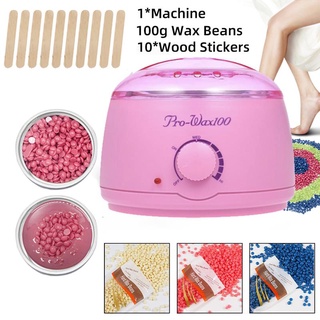 Lotion & Butter▣Wax Warmer Heater Electric Hair removal wax beans Wax Machine Kit With 100g Wax