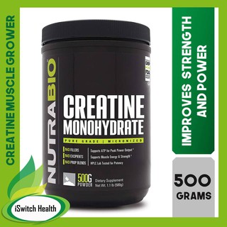NutraBio Creatine Monohydrate Powder - 500g (1)