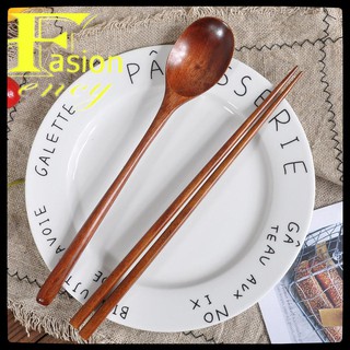 ♥fashionency♥Wooden Spoon Fork Bamboo Kitchen Cooking Utensil Tools Soup-Teaspoon Tableware (1)