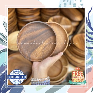 Round Wood Saucer Plate Coaster / Wooden Plate Saucer Coaster Tray (Platito)