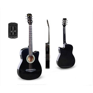 Mavies 38 Inch Acoustic Guitar For Beginner with 2EQ PICKUP With Free Case & Strap.