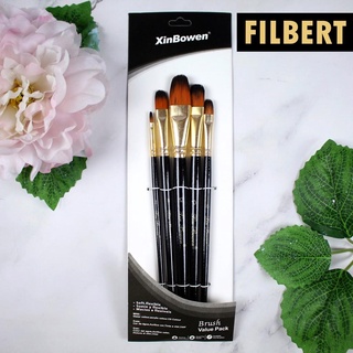 Paint Brushes∏▩Paint Brush 5pcs/Set Round, Filbert, Angular and Flat for Watercolor, Oil, Acrylic