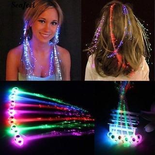 【COD】【seafeel】LED Glowing Flash Wig Hair Braided Clip Show Party Decor Supplies