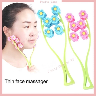 Double Slimming Neck Chin Roller Slimming Face Remove Massager Face Roller Massage Facial Face-Lift Flower Shape Elastic Anti Wrinkle