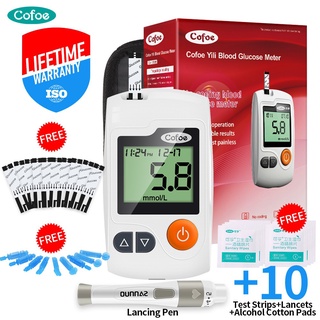 ✒Cofoe Yili Blood Glucose Meter Glucometer Intelligent Diabetes Blood Sugar Monitor with Free 10pcs