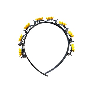 Korean Fashion Elegant Flower Pearl Headband Bangs Braided Hair Band (5)