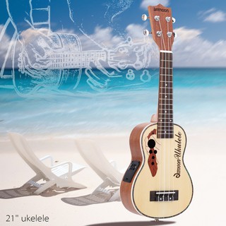 ammoon Spruce 21" Acoustic Ukulele 15 Fret 4 Strings
