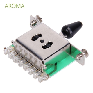 AROMA Chrome Electric Guitar Durbale 5 Way Lever Switch New Switch Pickup Knob Switches Selector with PCB Circuit Board/Multicolor