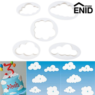 Es 5Pcs Cloud Shape Plunger Cutter Fondant Mold Sugarcraf-t Cake Decorating Tools