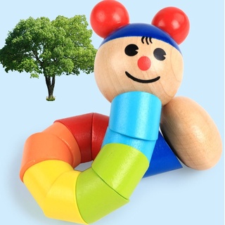 Wooden Toys Educational Smile Baby Kids Caterpillar