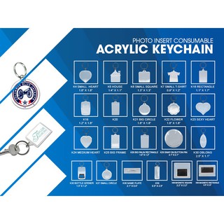 50pcs Photo Insert Acrylic Keychain DIY Blank Acrylic Keychains