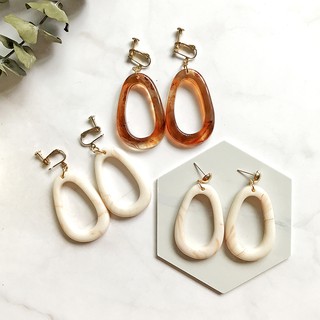 Acrylic Stud Earring Circle Ear Clip Women Earrings Jewelry (8)