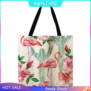 Cactus flamingo Printed Shoulder Shopping Bag Casual Ladies Large Capacity Tote Handbags