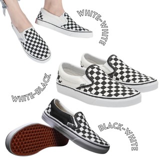 canvas shoes✳✢787-6 VANS Slip-On Checkered Canvas Fashion Design For Men and Women