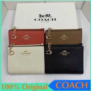 [Quick Shipment] 100% genuine wallet. F73867 ladies wallet. Leather wallet. Folding wallet. Zipper purse.Short wallet