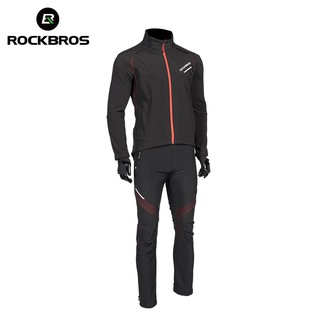 ROCKBROS Cycling Motorcycle Reflective Rainproof Long Sleeve Jersey Set