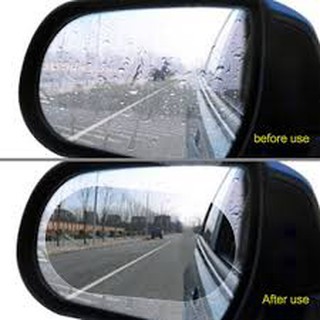 2Pcs Car Side Mirror Protective Sticker Film Anti Fog Anti-glare Rainproof Clear Circle Oval Film
