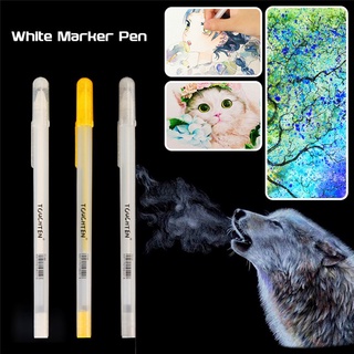 white pen❂❁◄DF 0.8mm White Marker Pen Sketching Painting Pens Stationery Supplies White Gold Silver