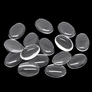30 Pcs Clear Oval Glass Embellishment For Cabochon Setting DIY
