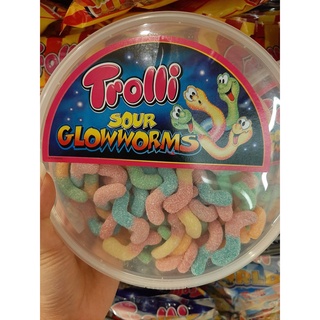 Trolli Sour Gummy Glow Worms 500g Tub