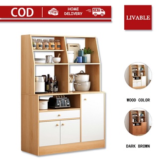 LIVABLE Sideboard Modern Storage Cabinet Living Room Cupboard Home Kitchen Cabinet Integrated Shelf