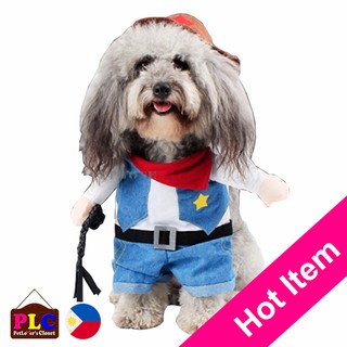 COWBOY Pet Dog Cat Costume Halloween with Rope Hat Scarf