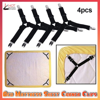 4pcs Triangle Bed Mattress Sheet Corner Clips Grippers Adjustable Suspender Straps
