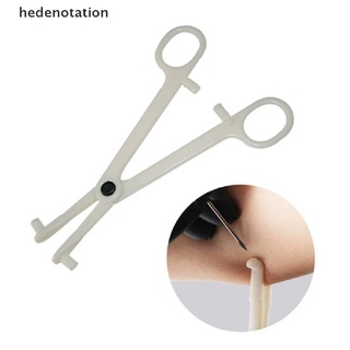 [hedenotation] Disposable Sterile Slotted Round Navel Forcep Clamp Open Plier Ear Nose Piercing