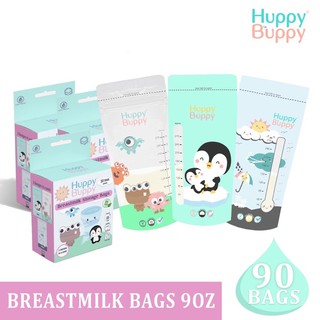 Huppy Buppy Breast Milk Storage Bags 90 Pieces 9oz