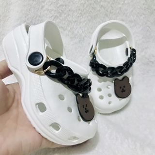 Bae Clogs for Kids with Chains and Jibbitz Bear Shoes