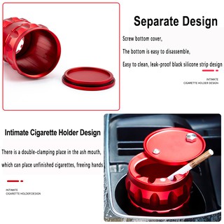 Red Black Creative Aluminum Alloy Rotating Cover Universal Car Ashtray Portable Apply To BENZ BMW VW