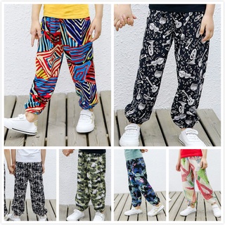 2-11Years Summer Boys Girls Printed Pants Kids Soft Anti Mosquito Trousers