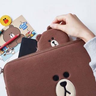 Line Brown Bear 15.6/15.4/13.3in Laptop Bag Apple iPad Pro 11in Protective Pouch 9.7/10.2/10.5in Sleeve Hand Bag