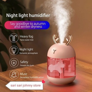 300ml Mini Portable Humidifier 7 Color LED Night Light Mist Maker Auto Shut-Off