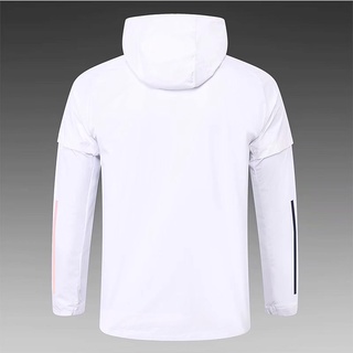 Juventus white windbreaker 2021 new cold-proof hooded outdoor training sportswear jacket (2)
