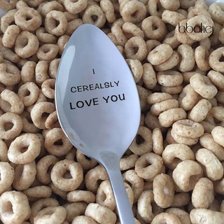 ♨Bbo I Cerealsly Love You Anniversary Couple Boyfriend Cereal Lover Stamp Spoon Gift