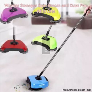 GQN Wonder Sweeper Spin Broom and Dust Pan All in One