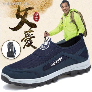 Hot sale┇☼﹍Autumn men s shoes middle-aged and elderly walking shoes dad shoes non-slip breathable casual hiking shoes elderly shoes men s sports shoes