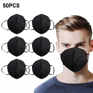 10/50PC Protection Face Masks Black For Men 5Ply Dust-proof Filter Masks Adjustable Mouth Mask