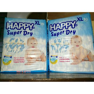 HAPPY SUPER DRY BABY DIAPER XL 30PCS