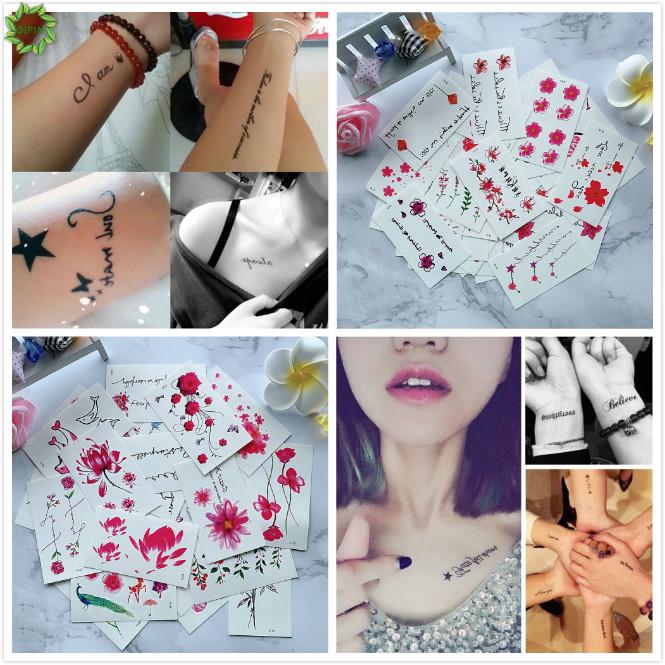 [COD/QIPIN] Korean 30pcs Tattoo Kit Body Sticker Temporary Flower Letter Waterproof Sweet Stickers (1)