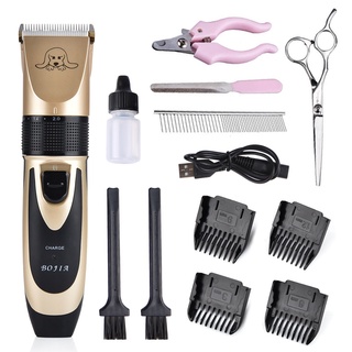 Electric Hair Trimmer Kit Rechargeable Pet Hair Clipper Dog Cat Grooming Haircut Shaver Machine Low Noise Tool