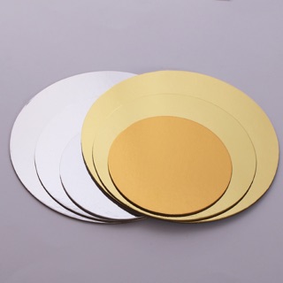 Gold and silver round cake board pastry board